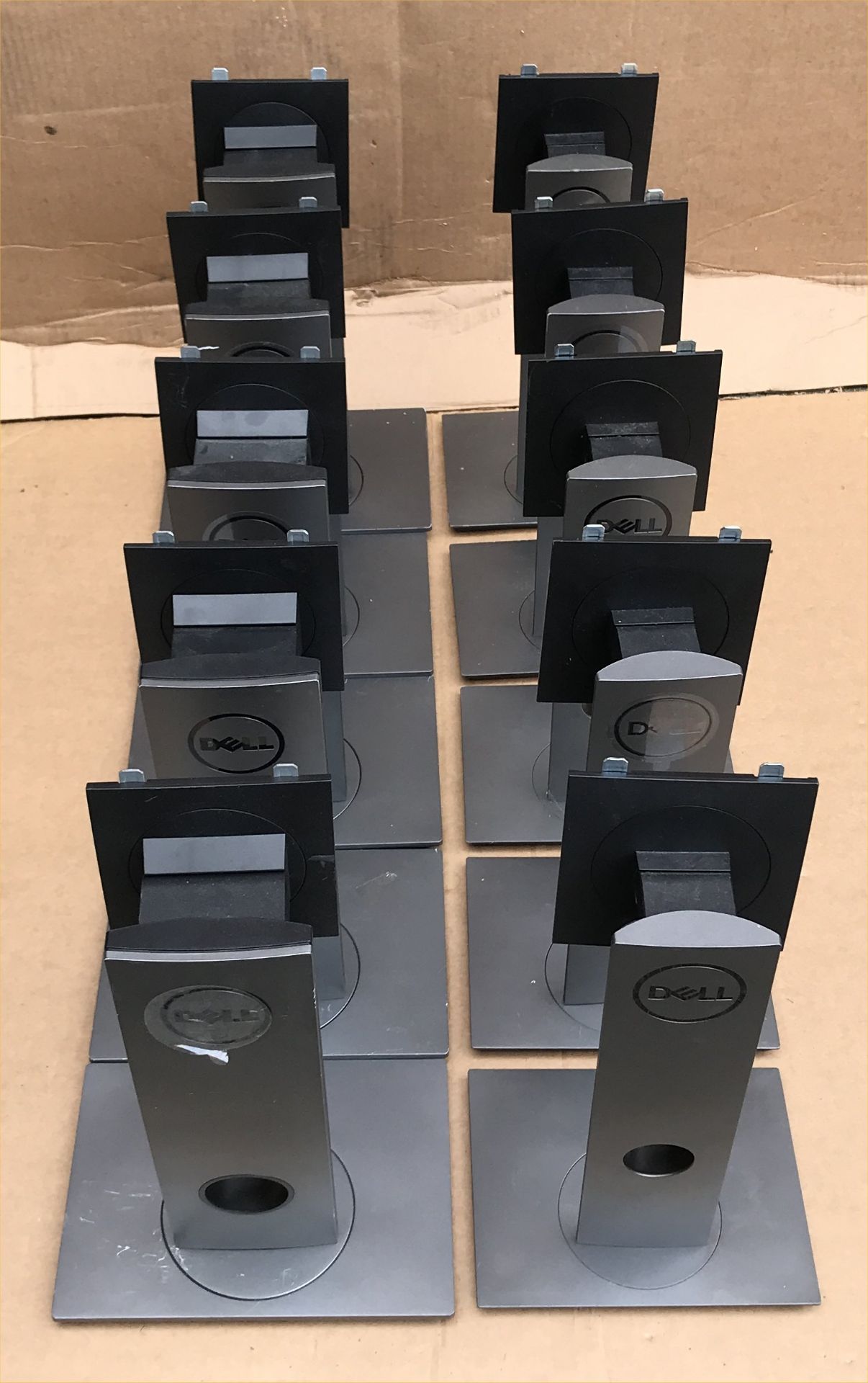 10 X DELL MONITOR STANDS - HEIGHT, TILT, SWIVEL & ROTATE ADJUSTABLE - Image 2 of 3