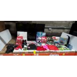 30 + MIXED LOT CONTAINING - LARGE TOSHIBA TELEVISION - 3 X 5 PACK OF FORTNITE STAMPERS - 3 X SETS OF