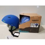 20 X BRAND NEW TERMIT SNOWBOARDING HELMETS IN BLUE SIZES XS- S - (SOME BOXES MAYBE DAMAGED)