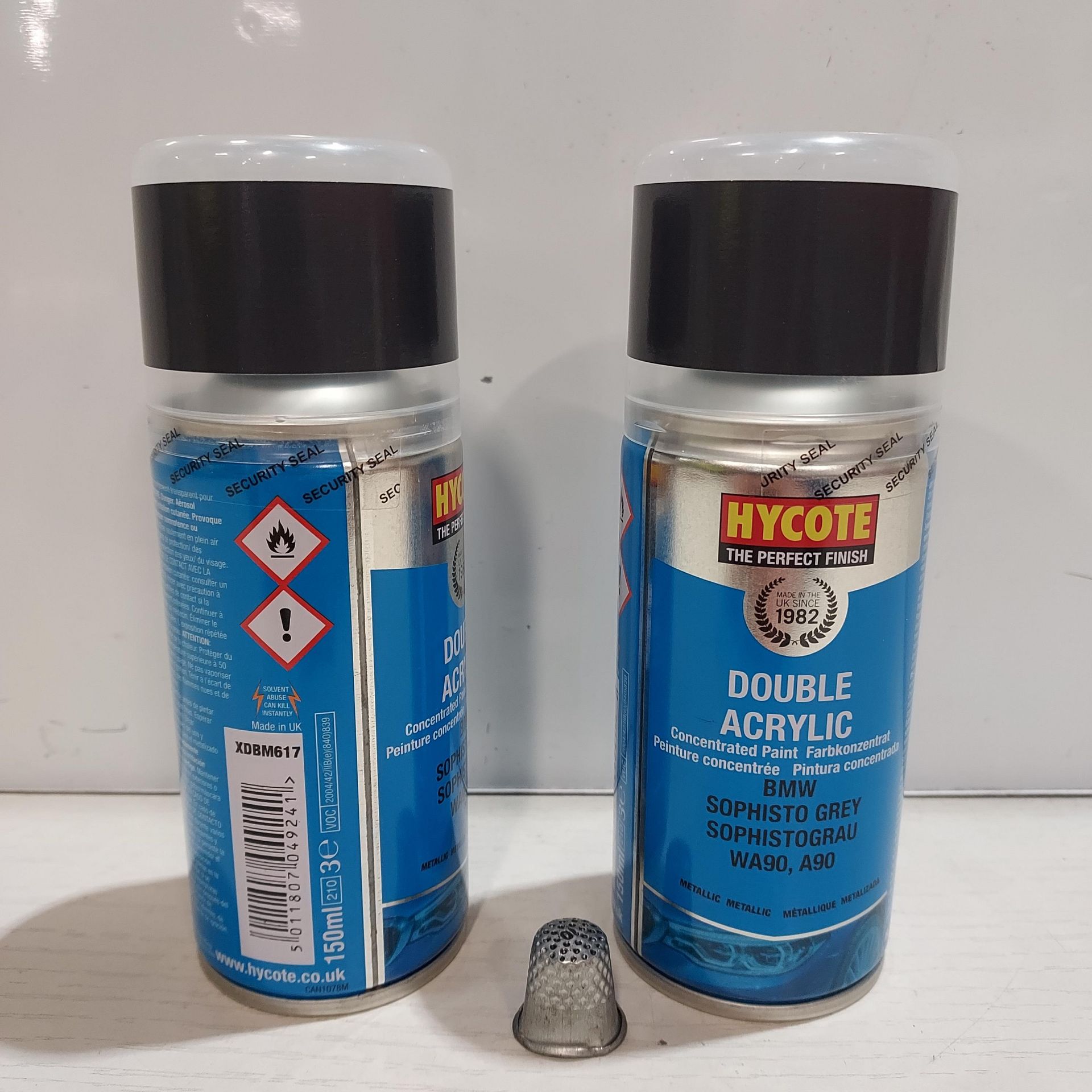 120 X BRAND NEW HYCOTE DOUBLE ACRYLIC CONCENTRATED PAINT IN BMW SOPHISTO GREY - 150ML
