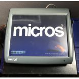 MICROS W5A ELECTRONIC POS TERMINAL (DATA WIPED) WITH FULL SIZE BLACK TWO SLOT 24V ELECTRONIC CASH
