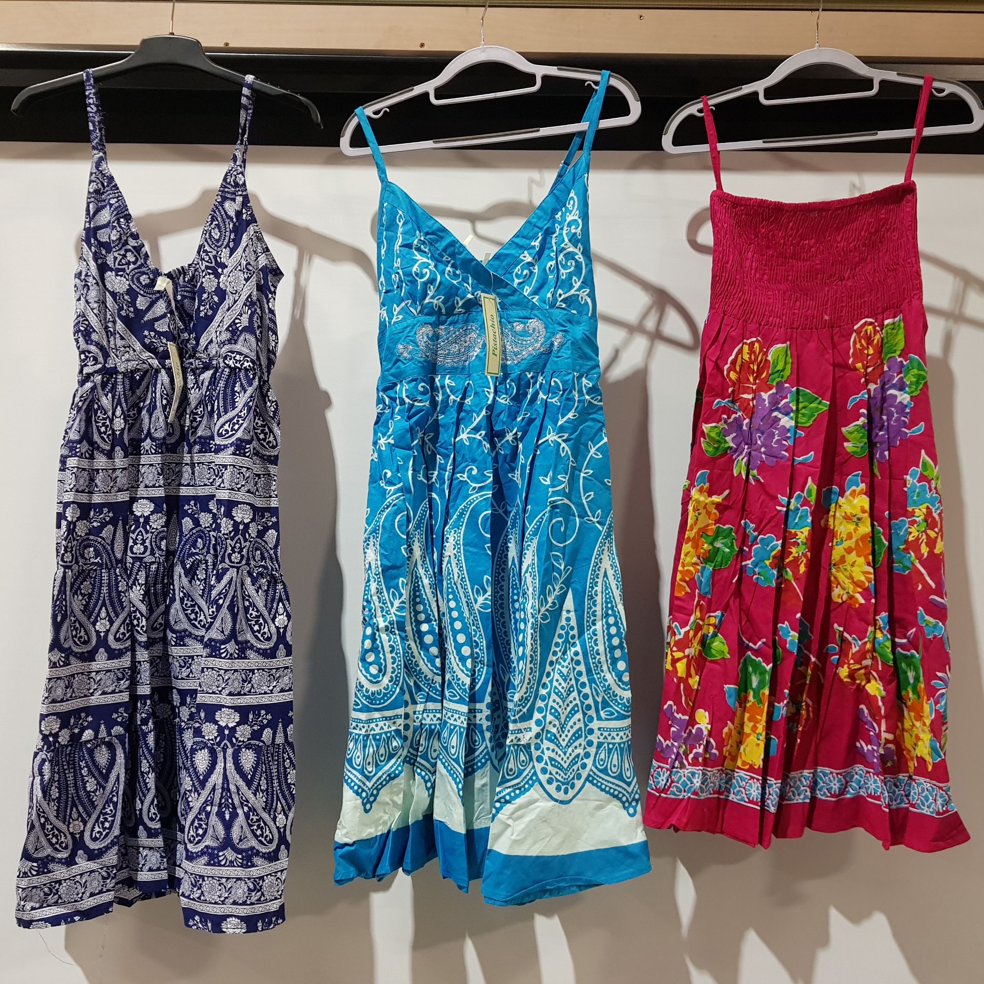 24 X BRAND NEW MIXED STYLES AND SIZES PISTACHIO SUMMER DRESSES- RRP £25 EACH- TOTAL £600-IN TWO