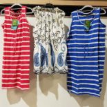18 X BRAND NEW MIXED LOT CONTAINING 8 DESIGNER PISTACHIO 3 IN 1 SUMMER DRESSES IN BLUE AND WHITE