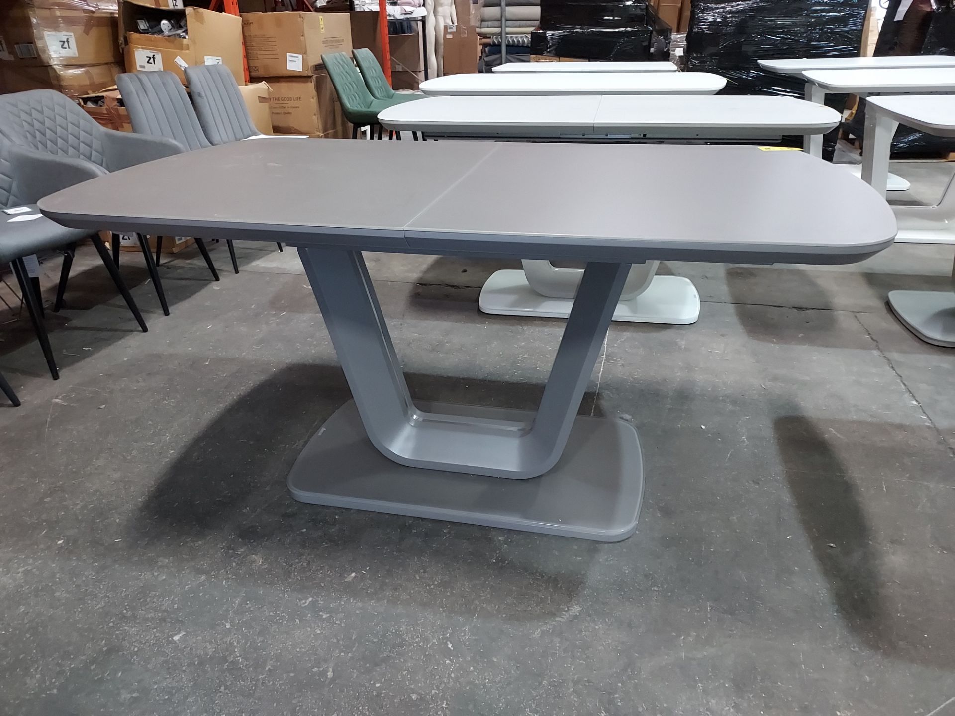 1 X EXTENDABLE LAZZARO DINING TABLE 160/200 CM IN GRAPHITE GREY - NOTE CUSTOMER RETURNS