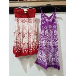 31 X PIECE MIXED LOT CONTAINING BRAND NEW 21 MIXED SUMMER PISTACHIO DRESS / SKIRT IN RED AND WHITE /