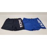 19 X BRAND NEW JACK AND JONES SWIMMING SHORTS IN BLUE AND IN NAVY IN MIXED SIZES(£15 EACH RRP- TOTAL