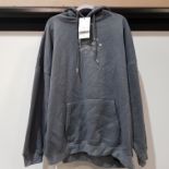 18 X BRAND NEW DAISY STREET HOODIES JUST BE F**KING NICE IN CHARCOAL, 16 IN SIZE LARGE, 2 IN XL, RRP