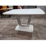 1 X EXTENDABLE LAZZARO DINING TABLE IN WHITE- 120CM/160CM- NOTE CUSTOMER RETURNS