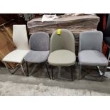 4 X VARIOUS COLOURS AND STYLES DINING CHAIRS