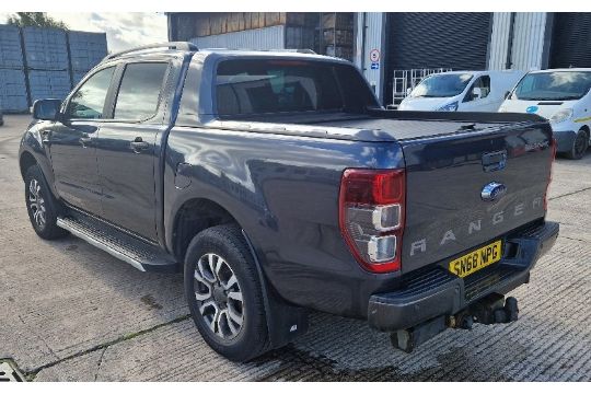 GREY FORD RANGER WILDTRAK 4X4 DCB T, REG NO: SN68 NPG, ENGINE SIZE: 3198CC, FIRST REGISTERED: 17/ - Image 4 of 13