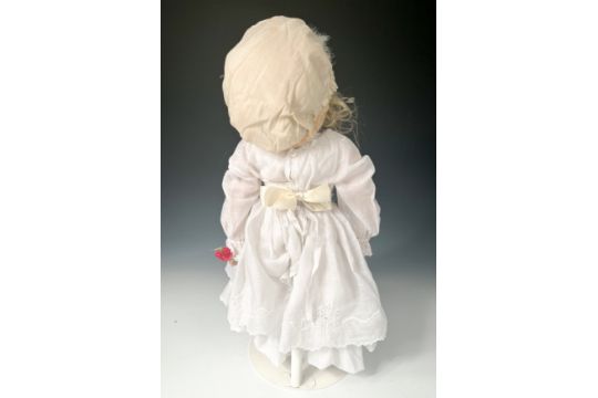 An unmarked, closed mouth bisque head doll, possibly German for the French market, - Image 4 of 8