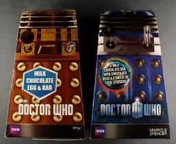 DR WHO - MILK CHOCOLATE ITEMS. For display and collectable interest only. Includes Easter Eggs and