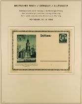 GERMANY 1933-1942 POSTAL STATIONERY ILLUSTRATED POSTCARDS mint & used collection in album,