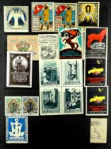 SWITZERLAND CINDERELLA / EXHIBITION LABELS. 1890's - 1930's collection on protective pages (180+