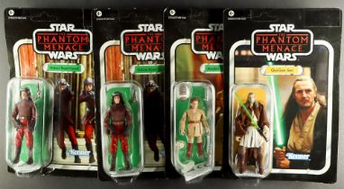 STAR WARS - THE PHANTOM MENACE FIGURES. Comprising of Qu-Gon Jinn, Anakin Skywalker, and Naboo