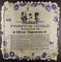 1902 PRESTON GUILD OFFICIAL PROGRAMME NAPKIN relating to the programme of events for Sept 1st - 6th