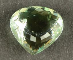 GEMSTONE 6.45 ct TOURMALINE PARAIBA. Green pear shaped. Measures 12.56 x 13.59. x 6.51 mm. Comes