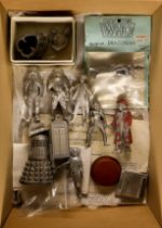 DR WHO - FINE ART METAL CASTINGS. Figures include 2 Doctors, 1 assistant, Tardis, K9, Dalek and