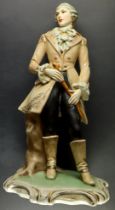 BERTOLOTTI BAROQUE-STYLED FIGURE. 2 small chips noted. Signed V.B. 605 Italy.