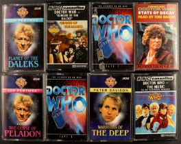 DR WHO - CASSETTES, CDs and DVDs. Small selection comprising of 18 cassettes, Dalek and Cyberman
