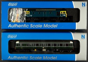 N GAUGE DAPOL ENGINES. Class 122 55006 and Class 33/1 33102. Boxed and working. (2)