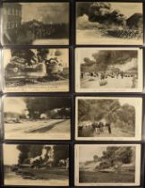AMERICAN PETROLEUM FIRE AT ANVERS 1904 PICTURE POSTCARDS chiefly unused. (14 cards)