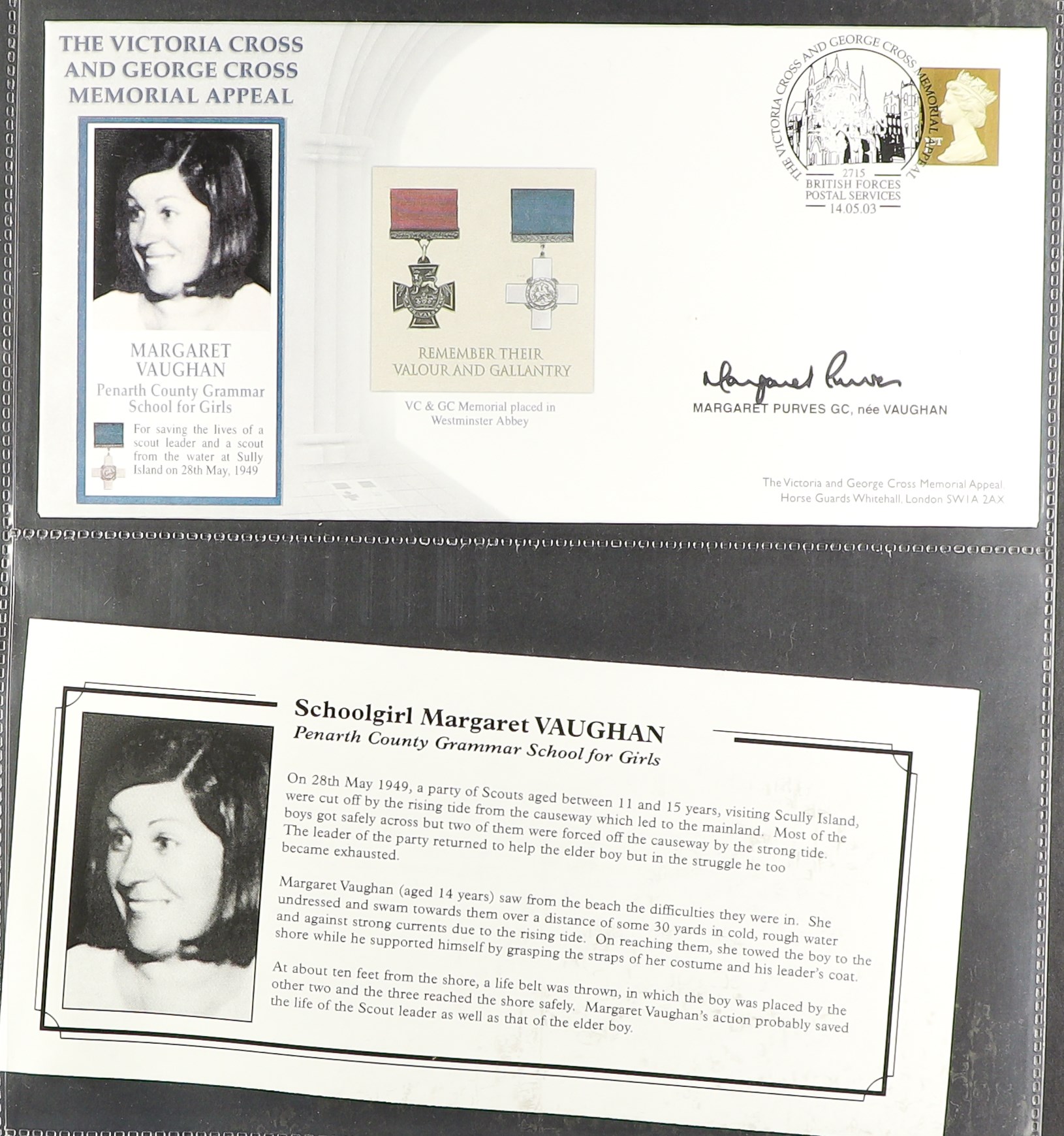 GB. COVERS & POSTAL HISTORY VICTORIA CROSS & GEORGE CROSS RECIPIENTS SIGNED COVERS Mostly 2003 - Image 9 of 11