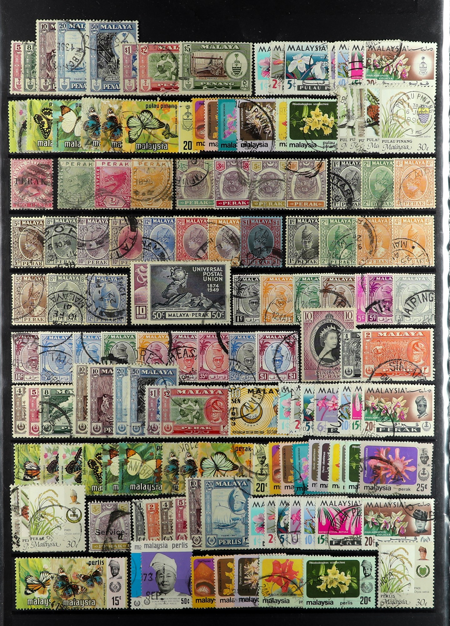 MALAYA STATES 1881-1986 USED COLLECTION of around 900 stamps on protective pages, many higher - Image 5 of 8