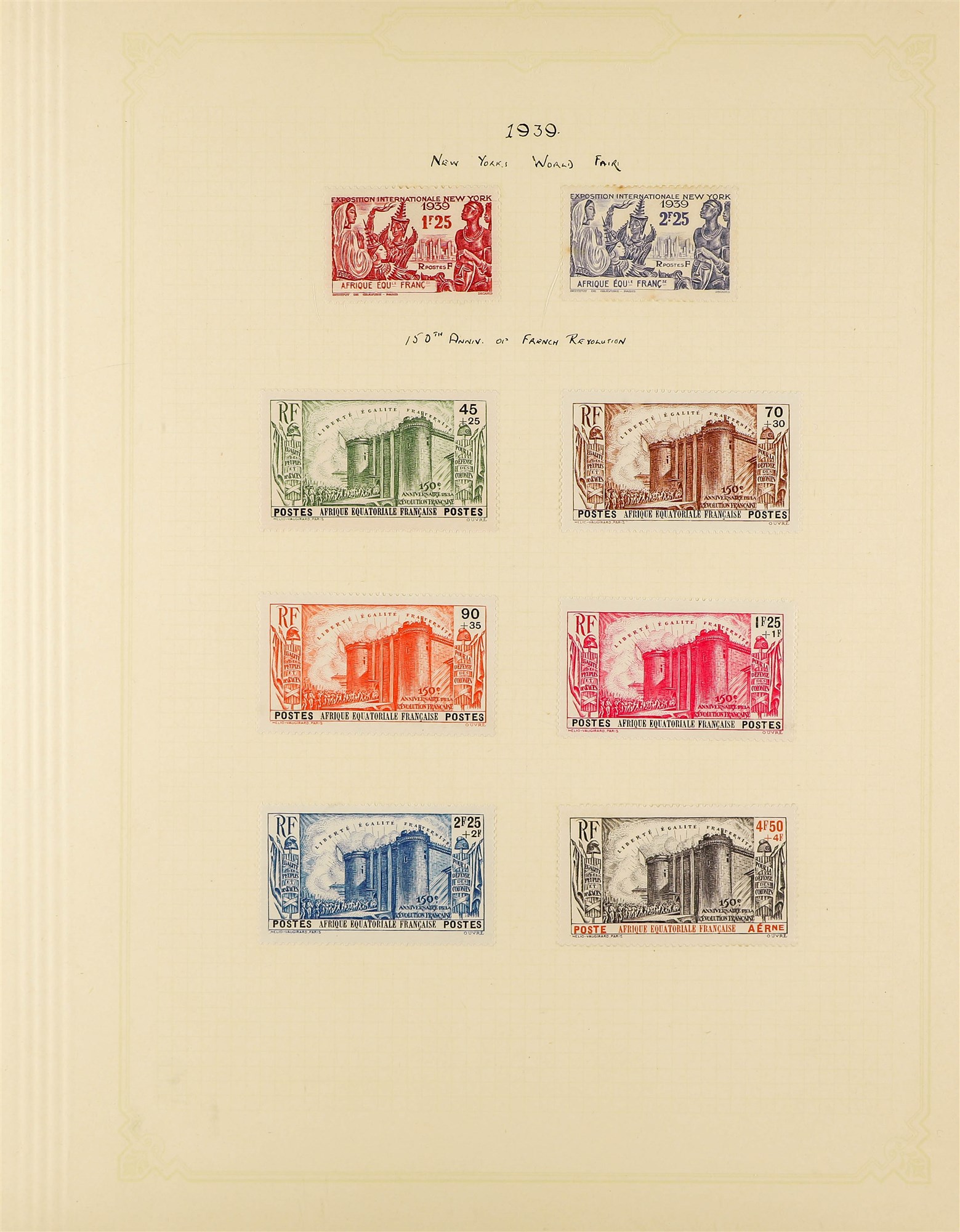 FRENCH COLONIES EQUATORIAL AFRICA 1936 - 1957 comprehensive collection of mint stamps on album pages - Image 6 of 16