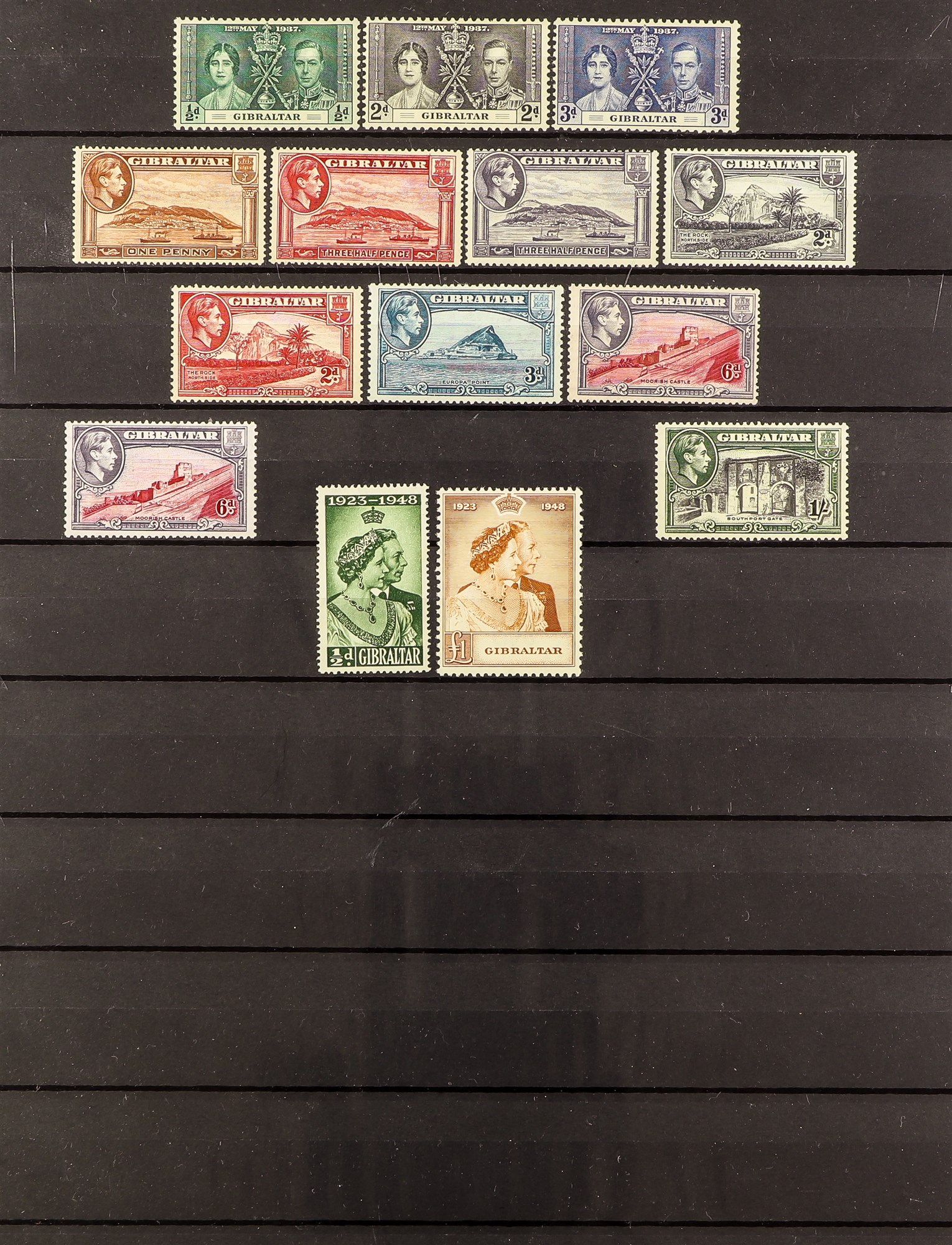 GIBRALTAR 1886 - 1948 MINT COLLECTION of 70 stamps on protective pages, note 1889 range to 75c on - Image 2 of 2