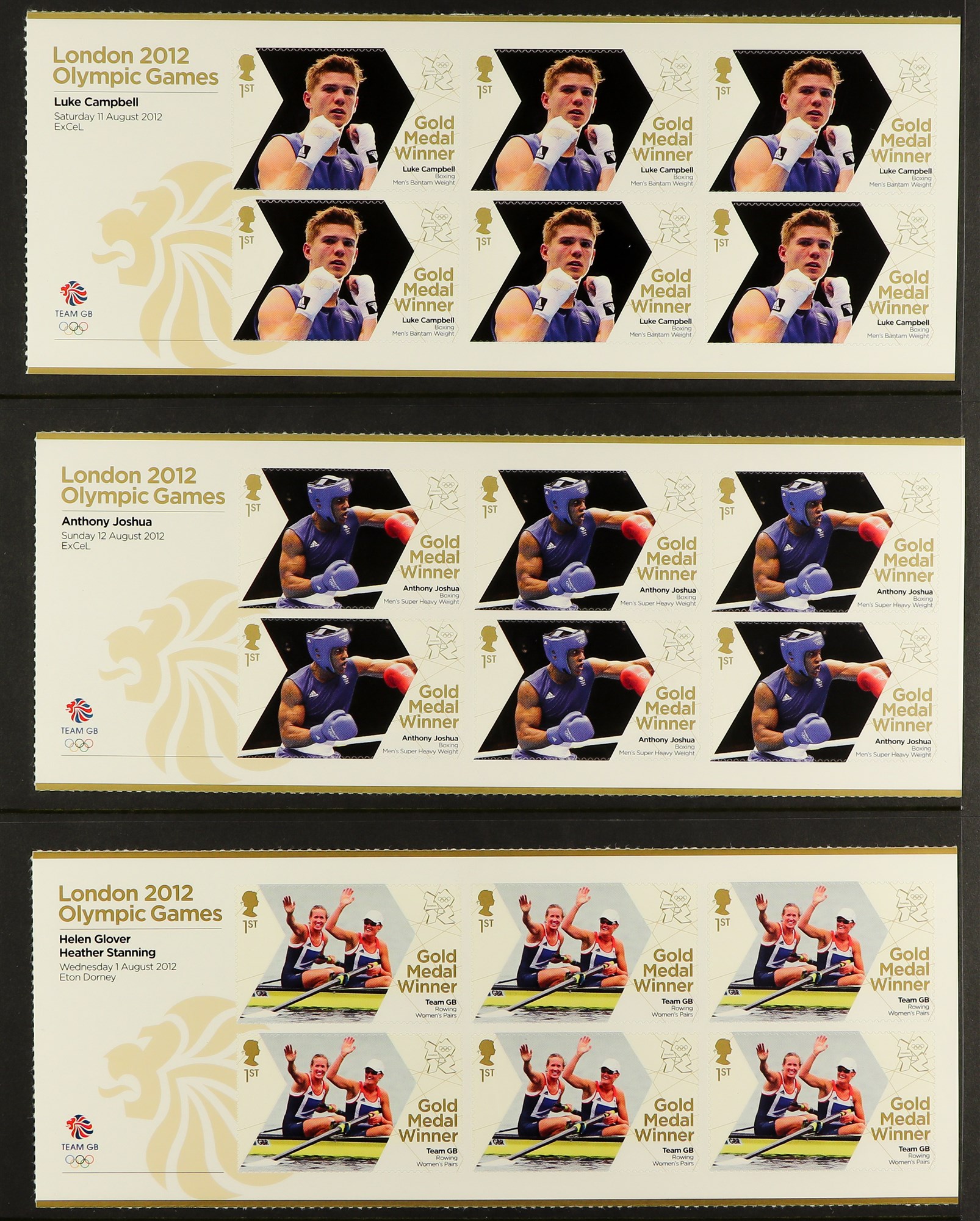 GB.ELIZABETH II 2012 Olympic Gold Medal Winners complete set of sheetlets of 6, SG 3342a/70a, and - Image 2 of 16