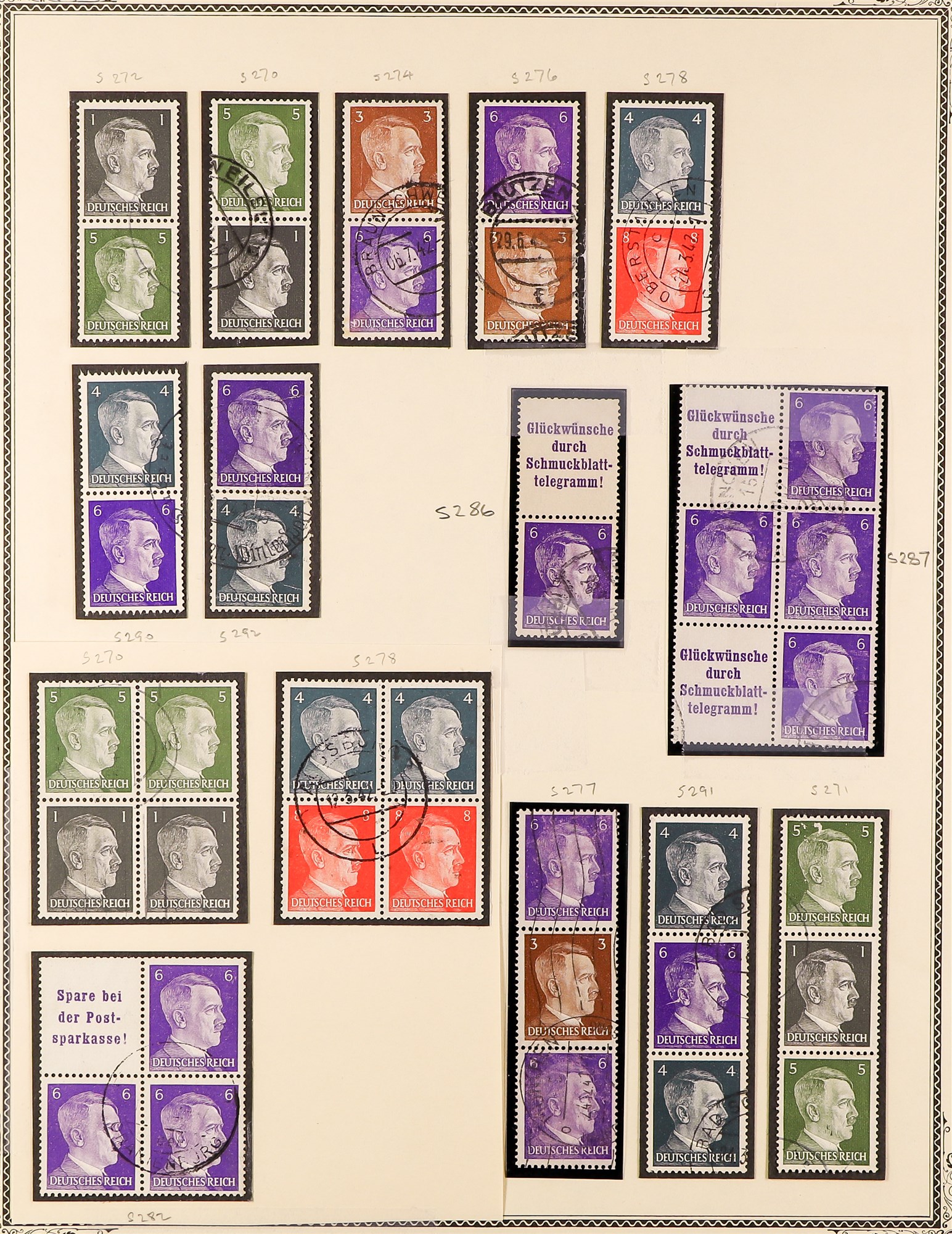 GERMANY 1932 - 1941 SE-TENANT AND TETE-BECHE collection of over 85 used multiples, each with - Image 3 of 6