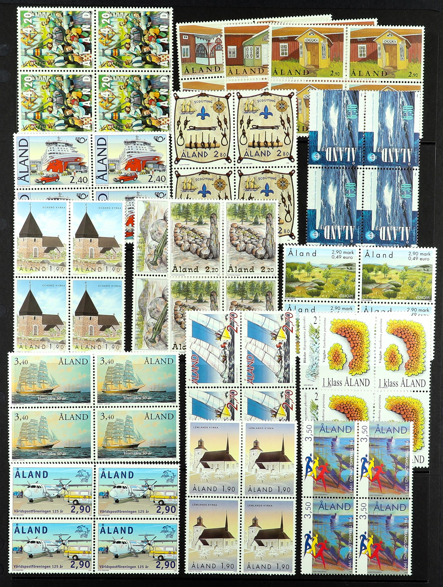 ALAND ISLANDS 1984 - 2001 COLLECTION complete for the period in never hinged mint blocks 4, also all - Image 5 of 12