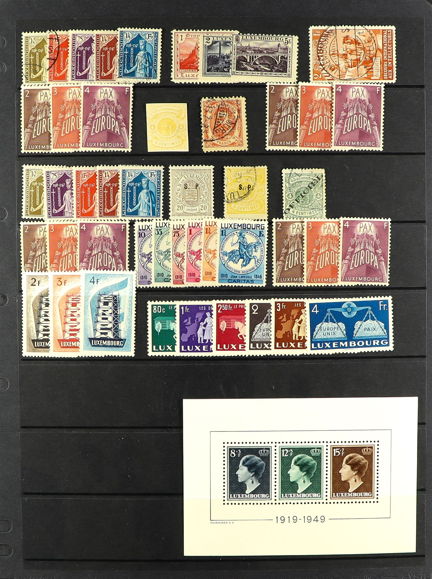 LUXEMBOURG 1859 - 1957 small group of mint, never hinged mint & used stamps group, includes 1859-