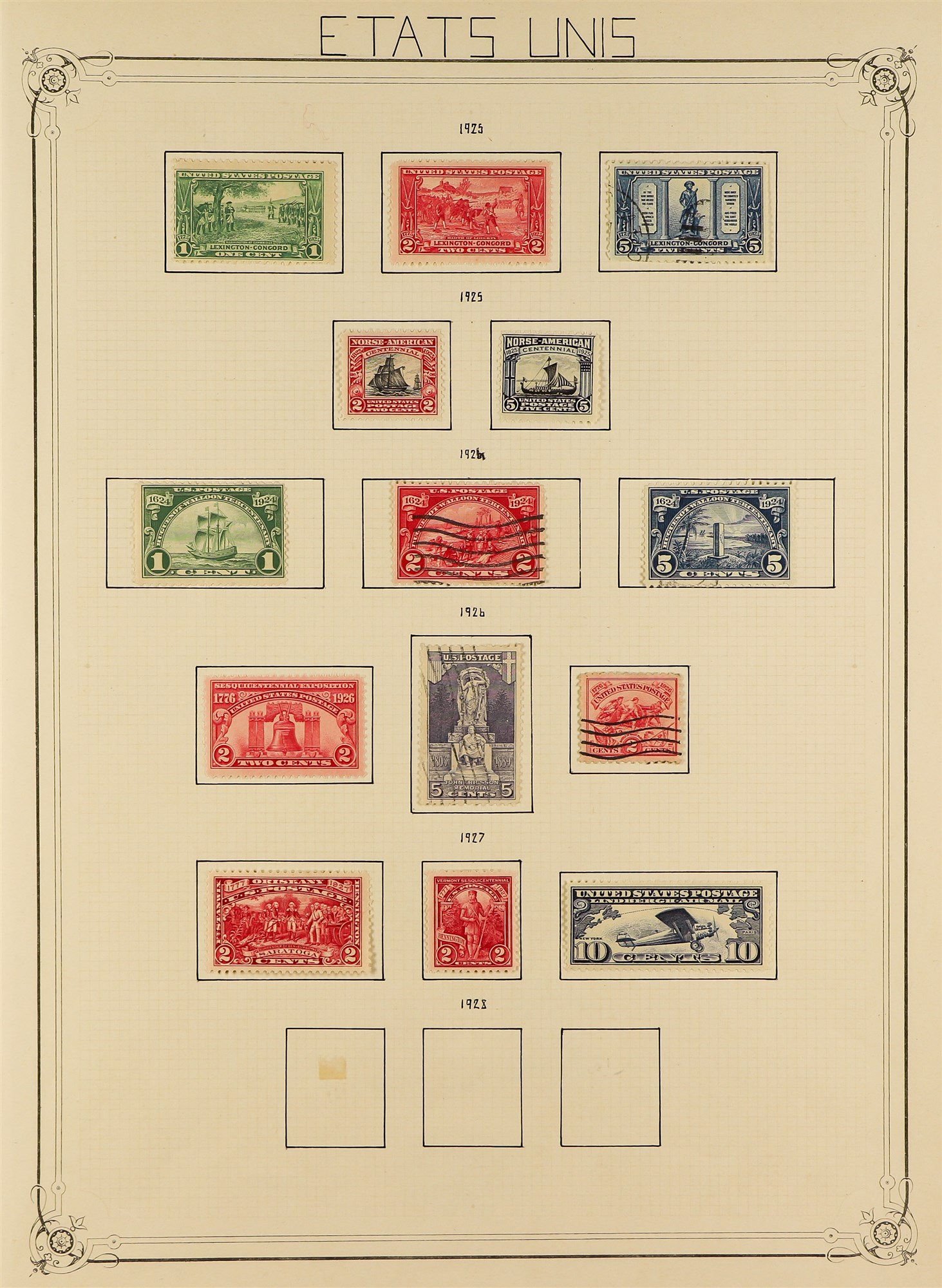 UNITED STATES 1902 - 1938 COLLECTION of mint and used stamps on old Yvert album pages, includes many - Image 6 of 12