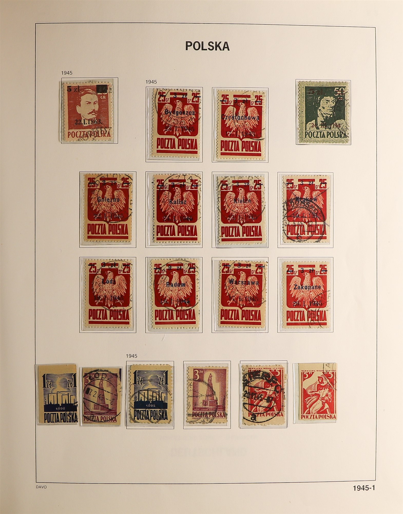 POLAND 1944 - 1959 USED COLLECTION in a hingeless Davo Polska album, chiefly complete sets &