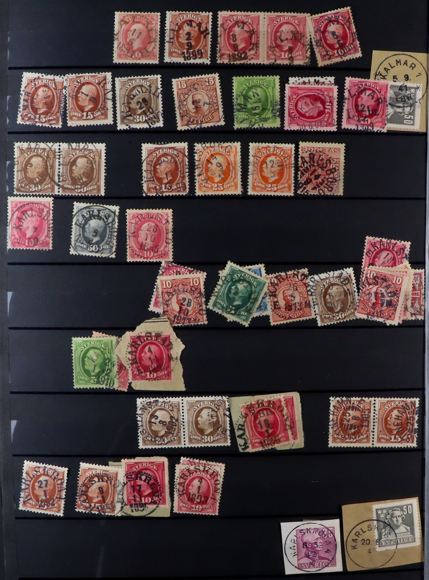 SWEDEN POSTMARKS Mostly 1880's-1950's used stamps selected for nice cancels, mostly with superb - Image 4 of 11