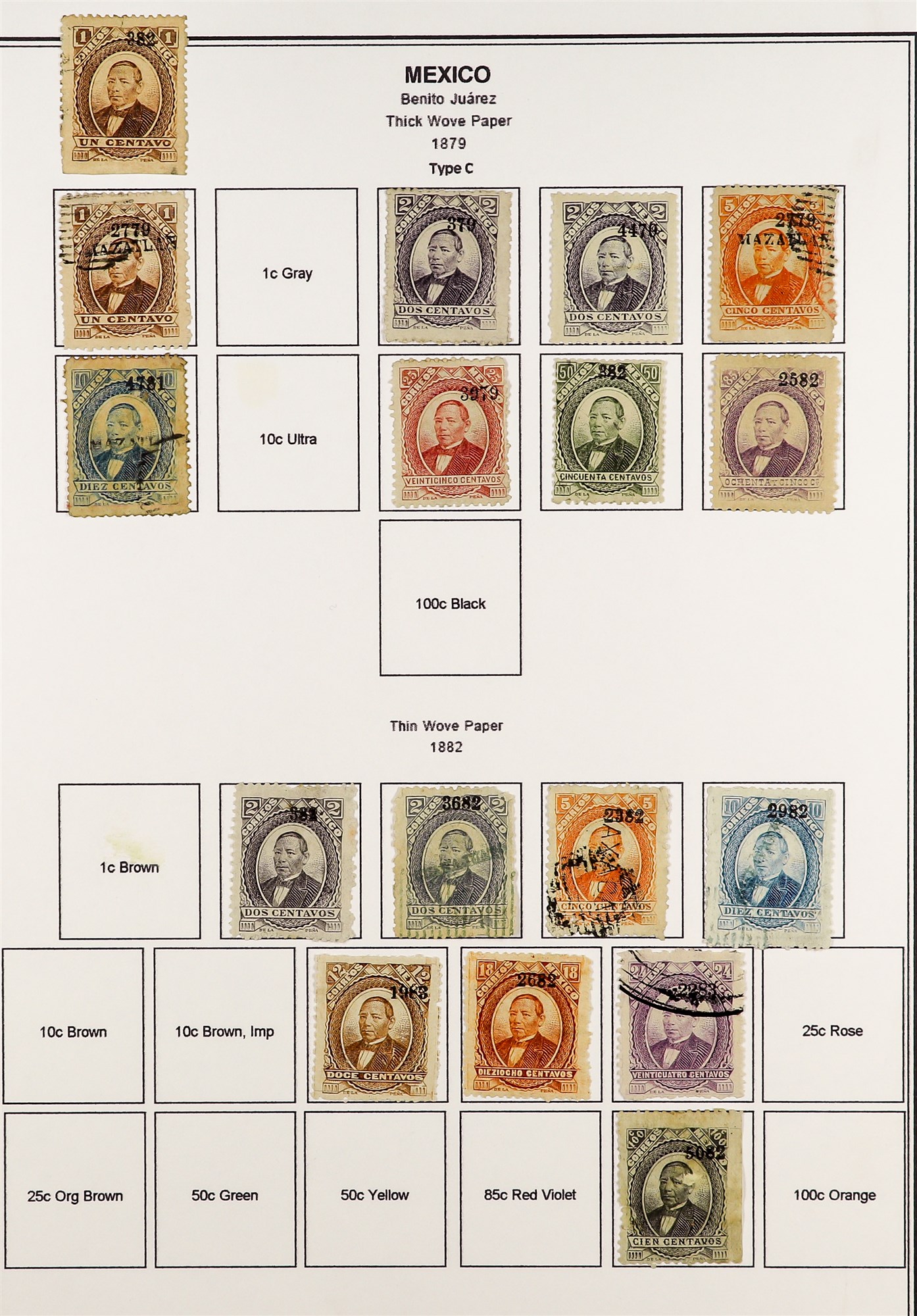 MEXICO 1872 - 1910 EXTENSIVE COLLECTION of over 300 mint & used stamps with a degree of - Image 10 of 32