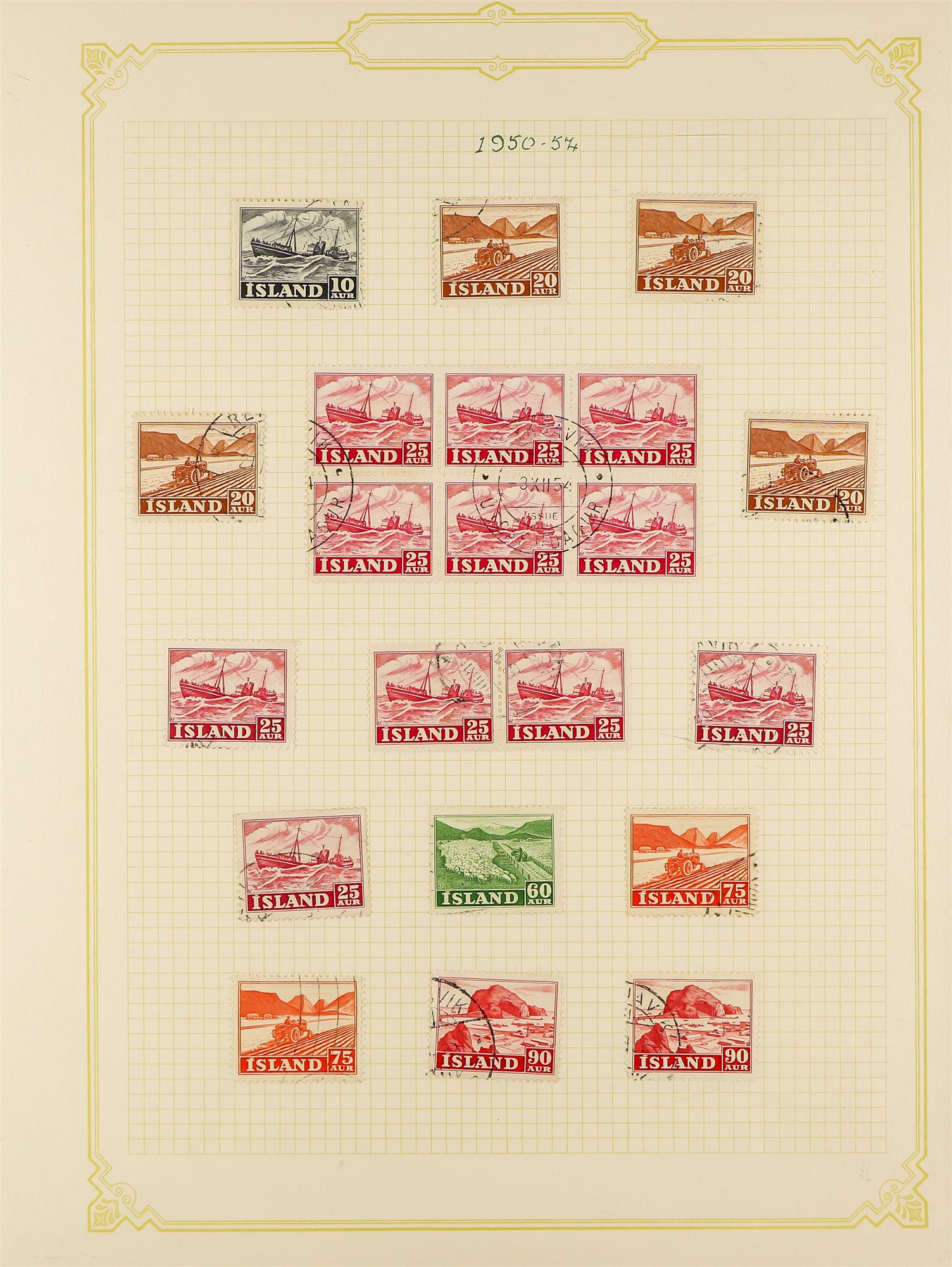 ICELAND 1901 - 1976 COLLECTION of over 700 used stamps on album pages, chiefly complete sets. Cat £ - Image 17 of 26