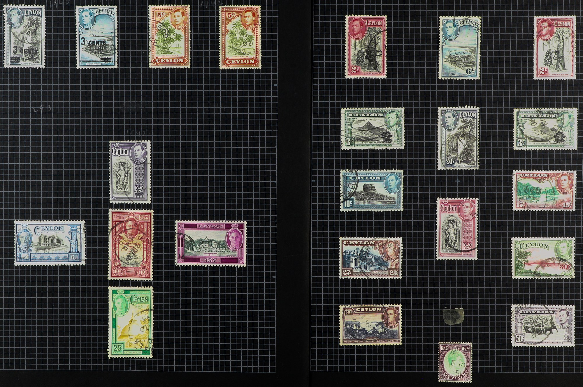 CEYLON 1912-1947 USED COLLECTION on pages, includes 1912-25 set to 20r, 1921-32 set to 20r & 1927-29 - Image 4 of 4