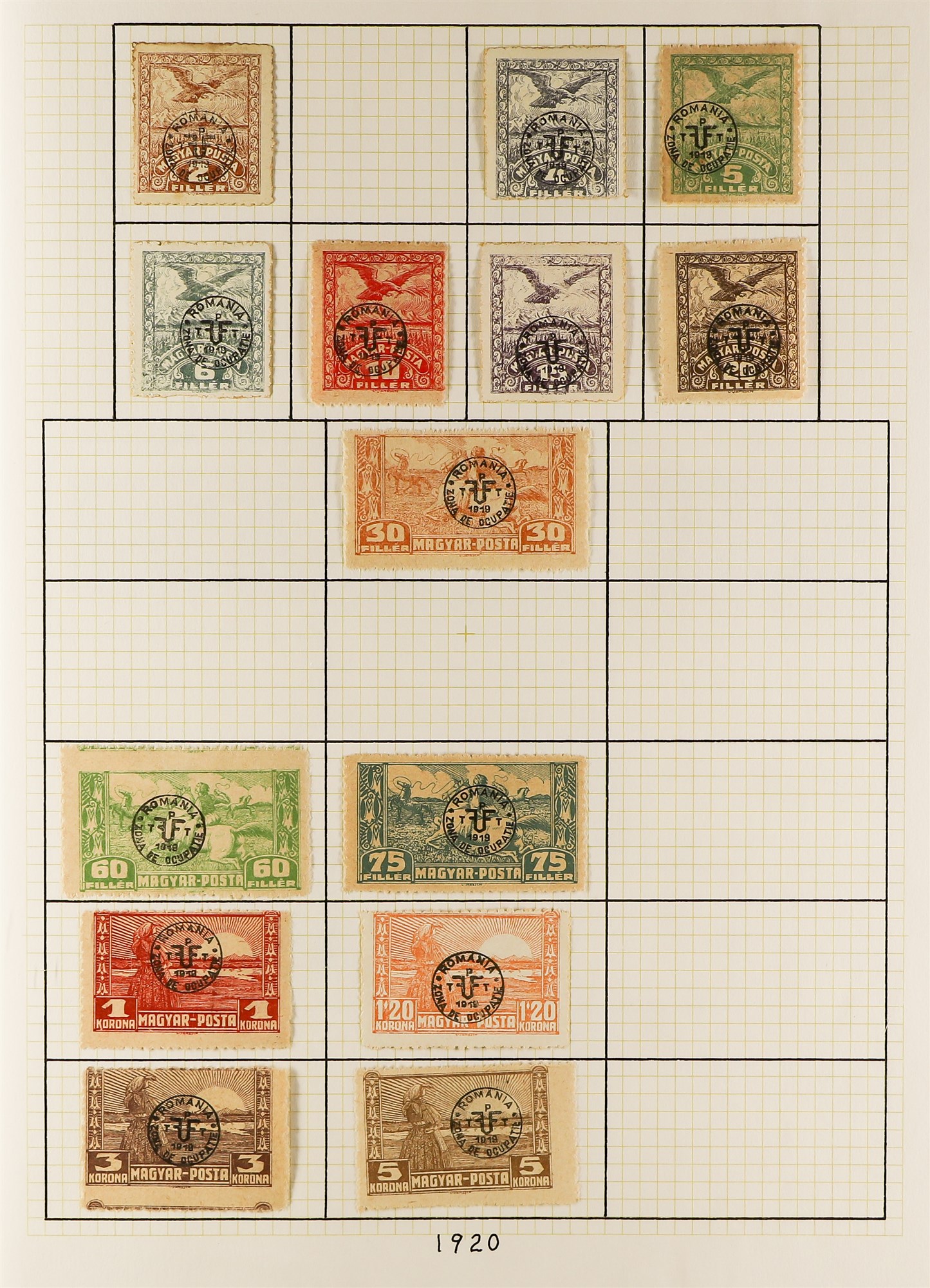 HUNGARY 1871 - 1944 COLLECTION of 1000+ mostly mint stamps, many sets, 'back of the book' with - Image 16 of 34