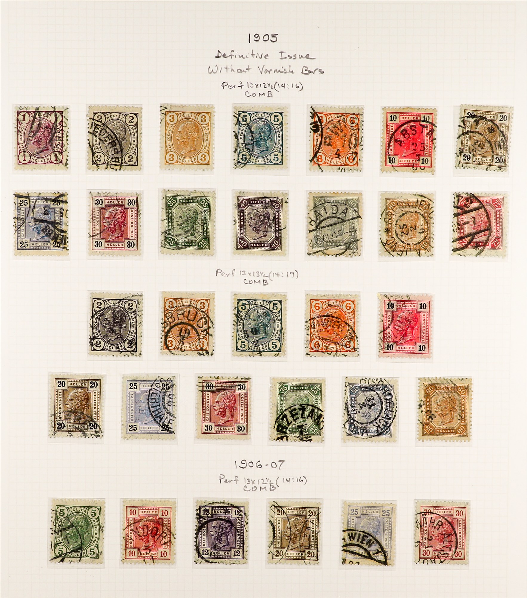 AUSTRIA 1890 - 1907 FRANZ JOSEF DEFINITIVES collection of over 300 stamps on album pages, semi- - Image 13 of 13