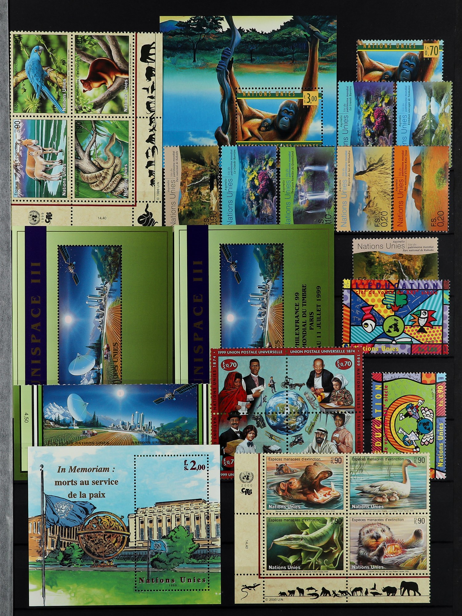 UNITED NATIONS GENEVA 1969 - 2015 NEVER HINGED MINT COLLECTION from Yvert 1 to 941, also miniature - Image 4 of 21