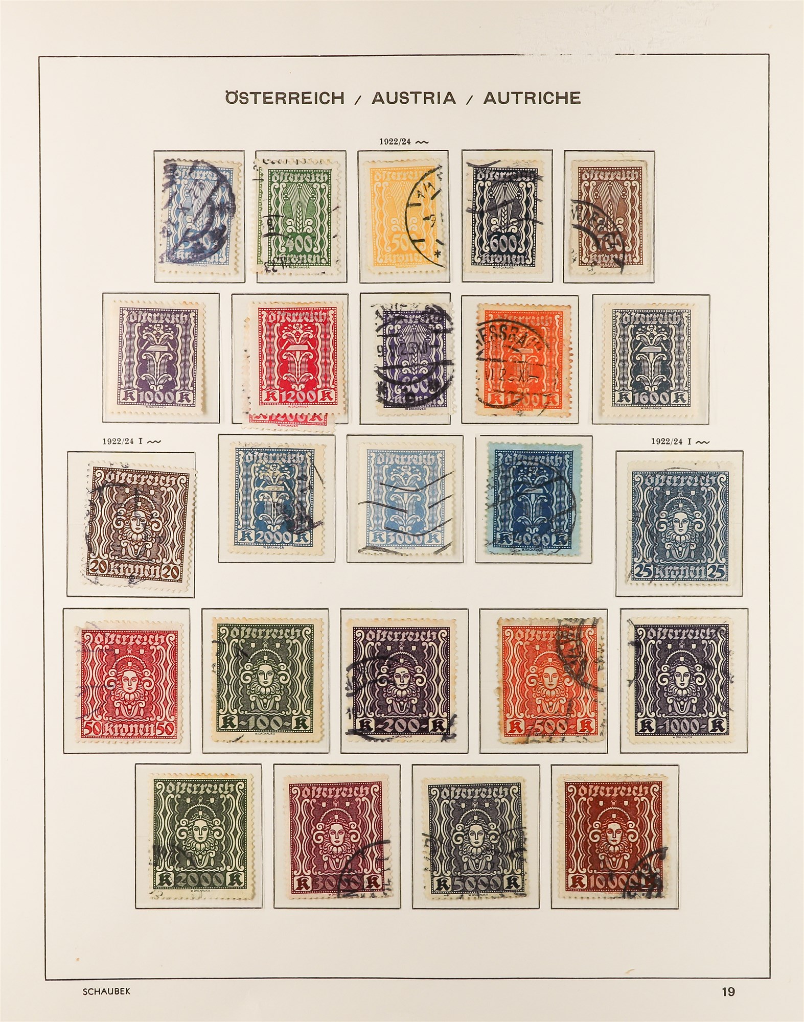 AUSTRIA 1850 - 1937 COLLECTION. of around 1000 mint & used stamps in Schaubek Austria hingeless - Image 17 of 29