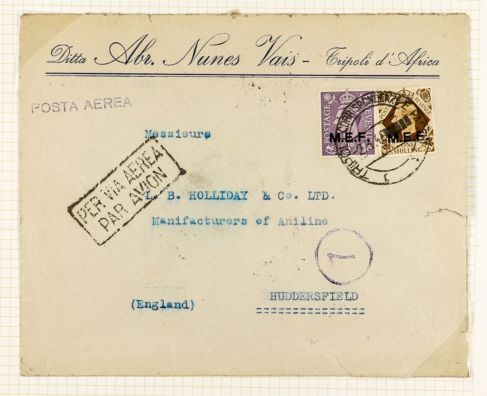 BR. OCC. ITAL. COL. M.E.F. 1943 - 1949 COVERS nicely written up collection of 19 items on album - Image 8 of 14