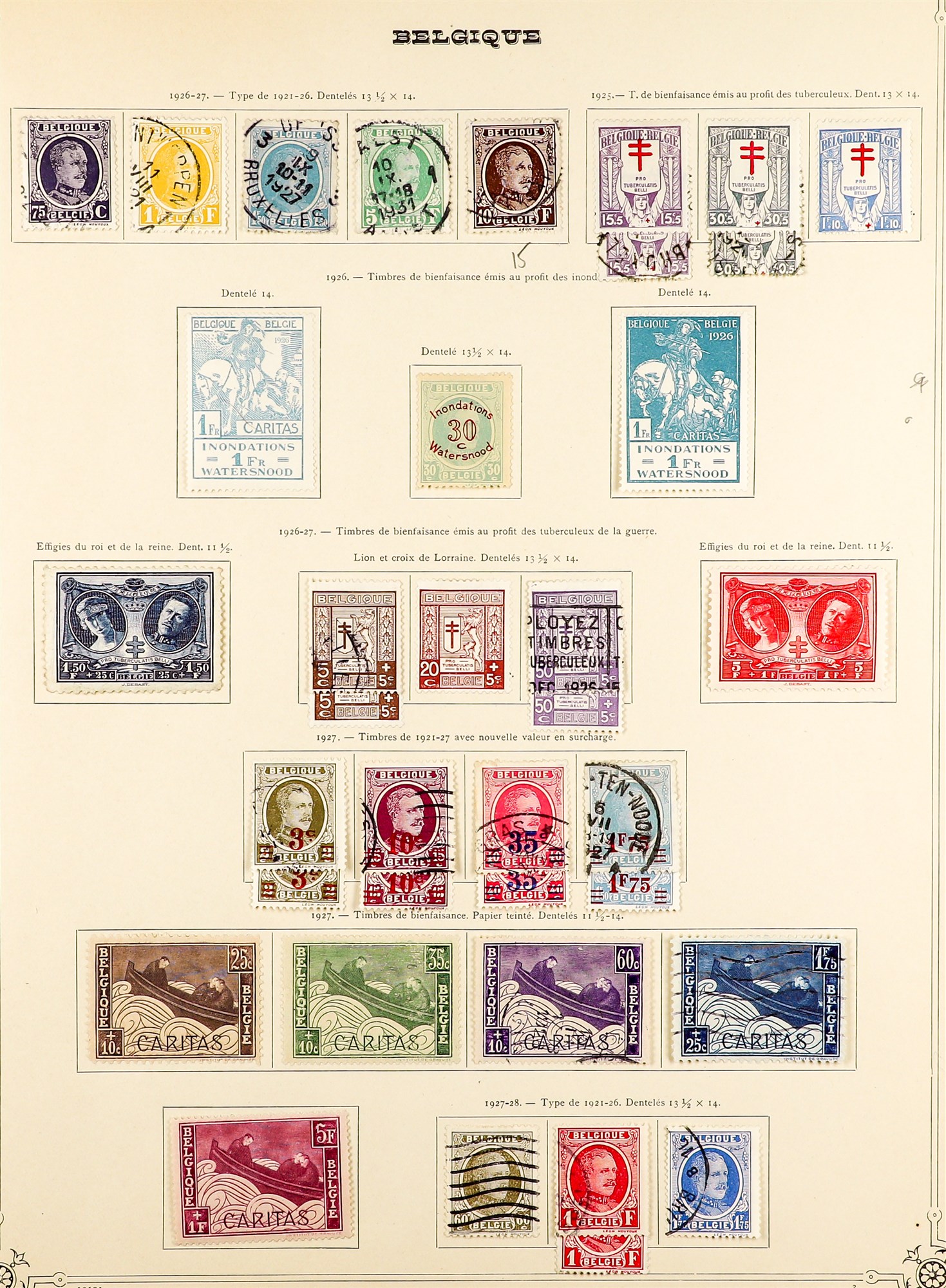 BELGIUM 1849 - 1942 COLLECTION of around 700 chiefly used stamps on album pages, comprehensive - Image 11 of 40
