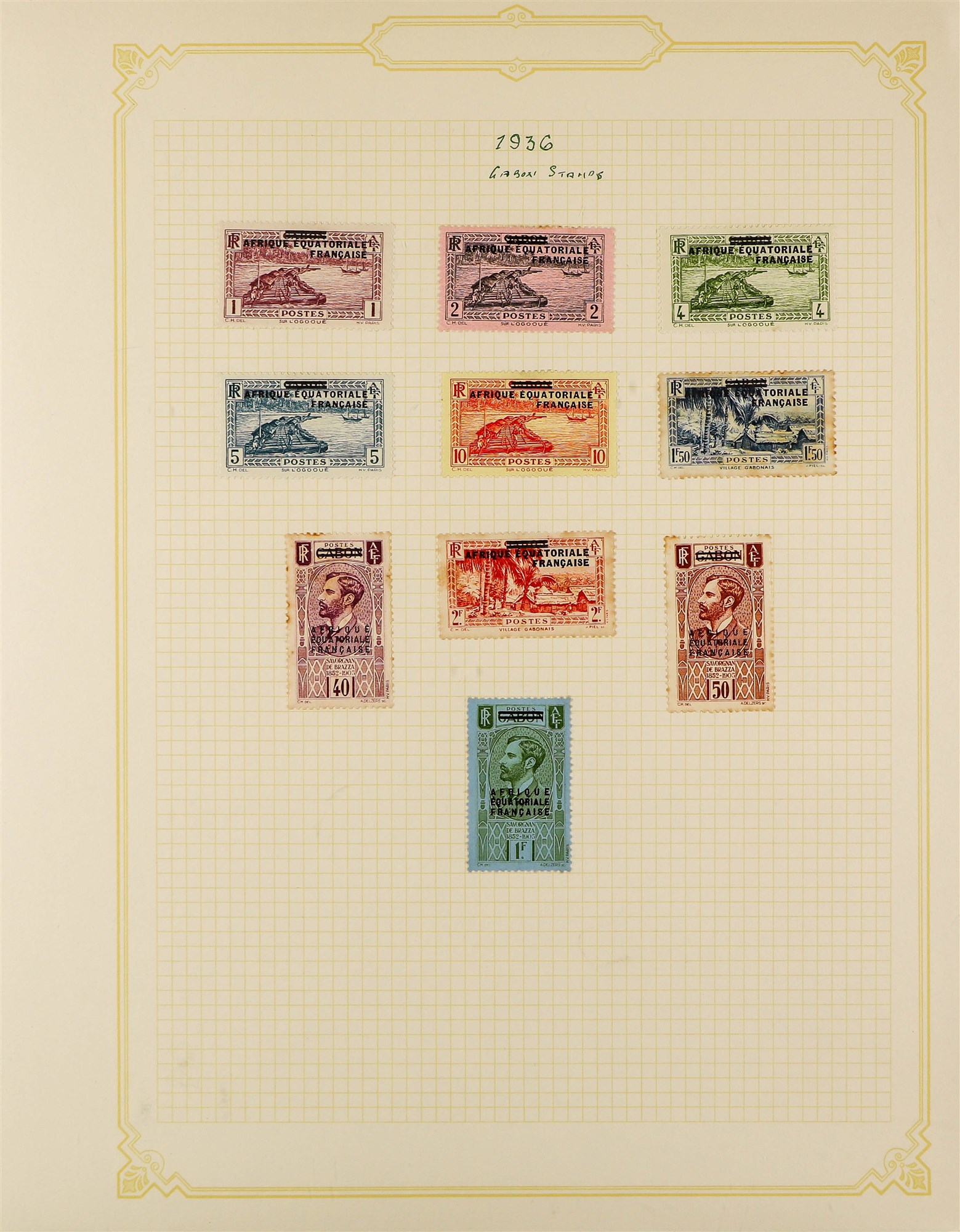 FRENCH COLONIES EQUATORIAL AFRICA 1936 - 1957 comprehensive collection of mint stamps on album pages - Image 2 of 16