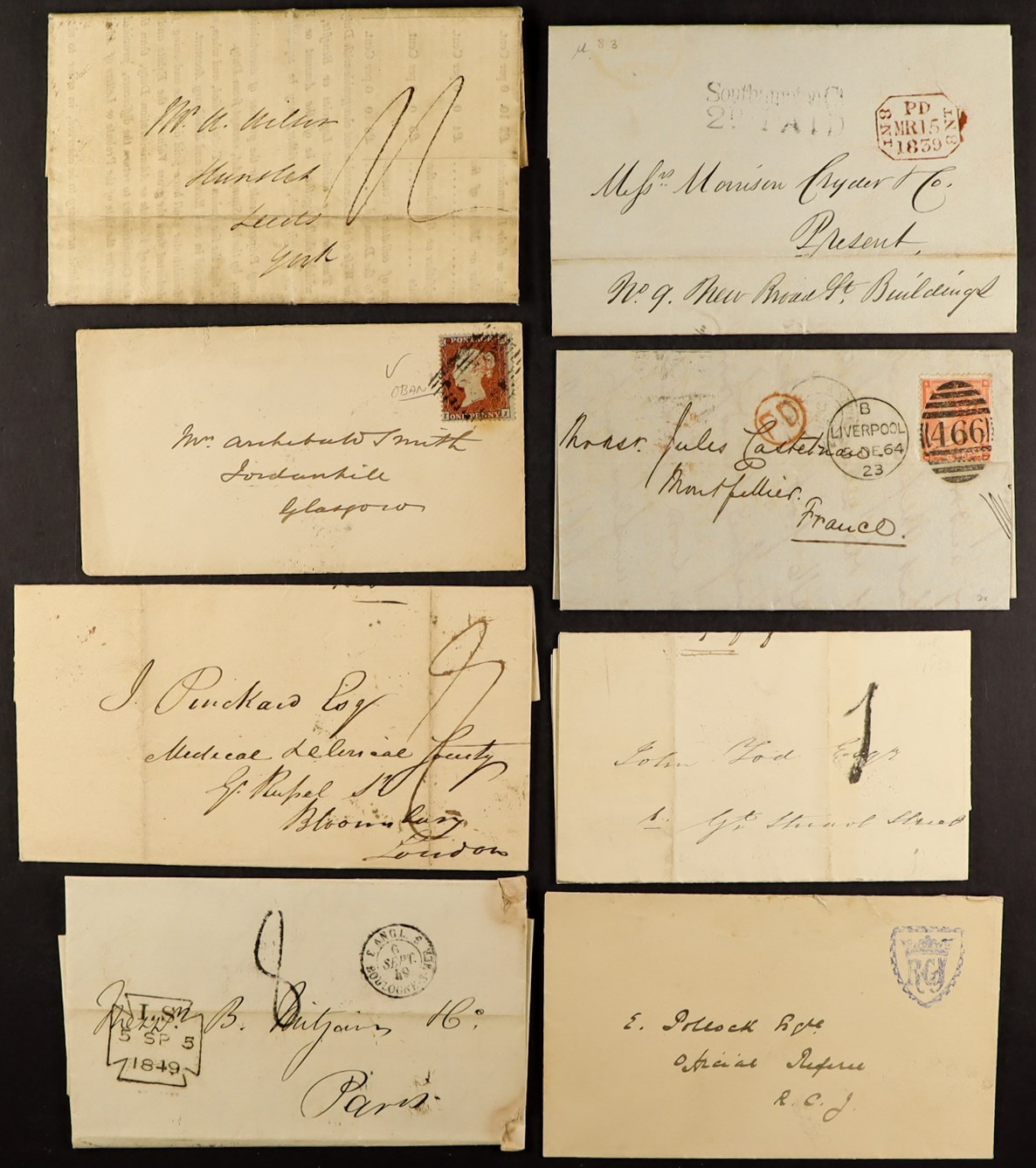 GB.QUEEN VICTORIA INTERESTING POSTAL HISTORY GROUP incl. 1841 front to The Garrison, Bathurst, - Image 2 of 3