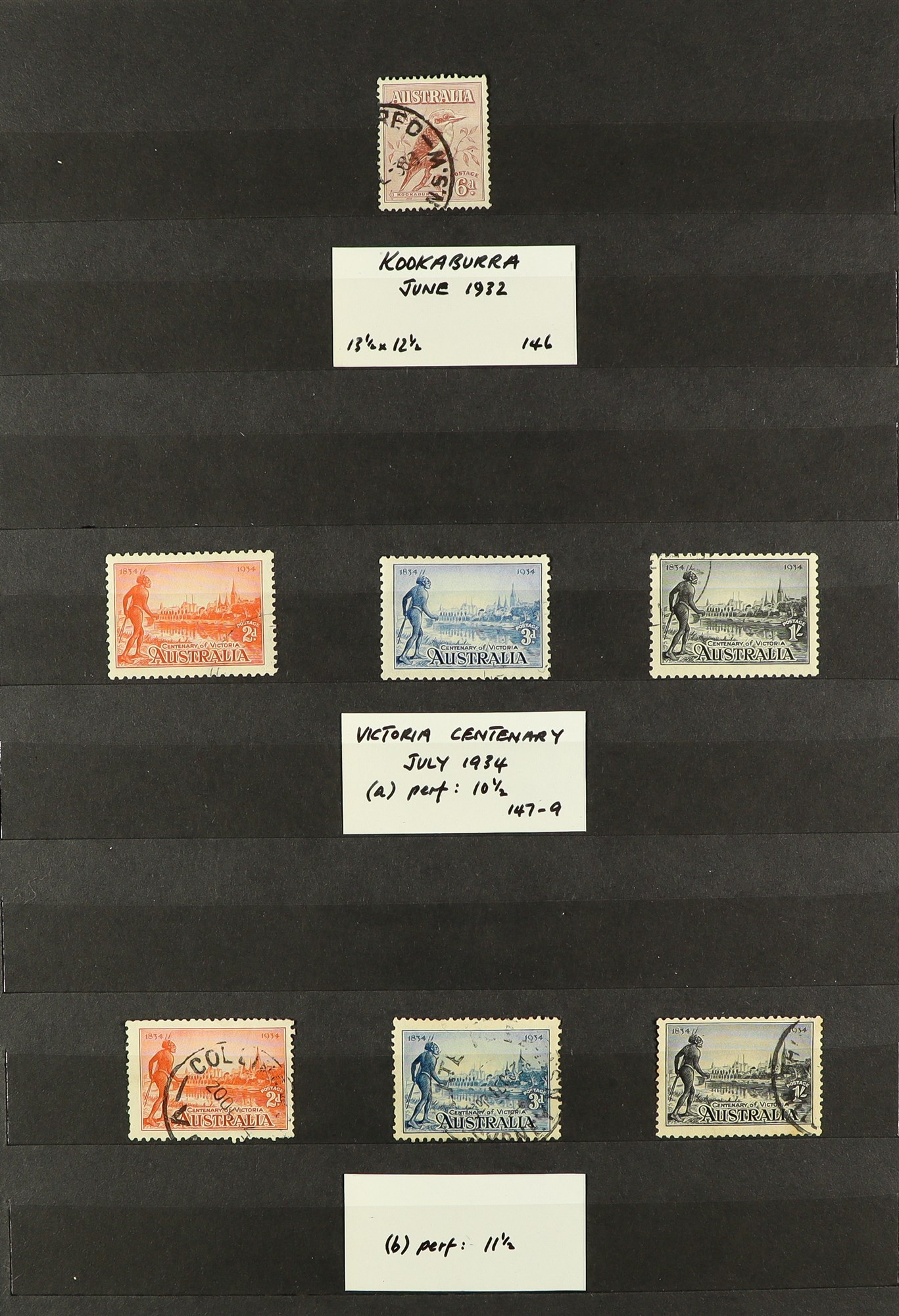 AUSTRALIA 1914 -1936 COLLECTION of 42 used stamps, a complete run of commemorative sets to 1936, - Image 2 of 6