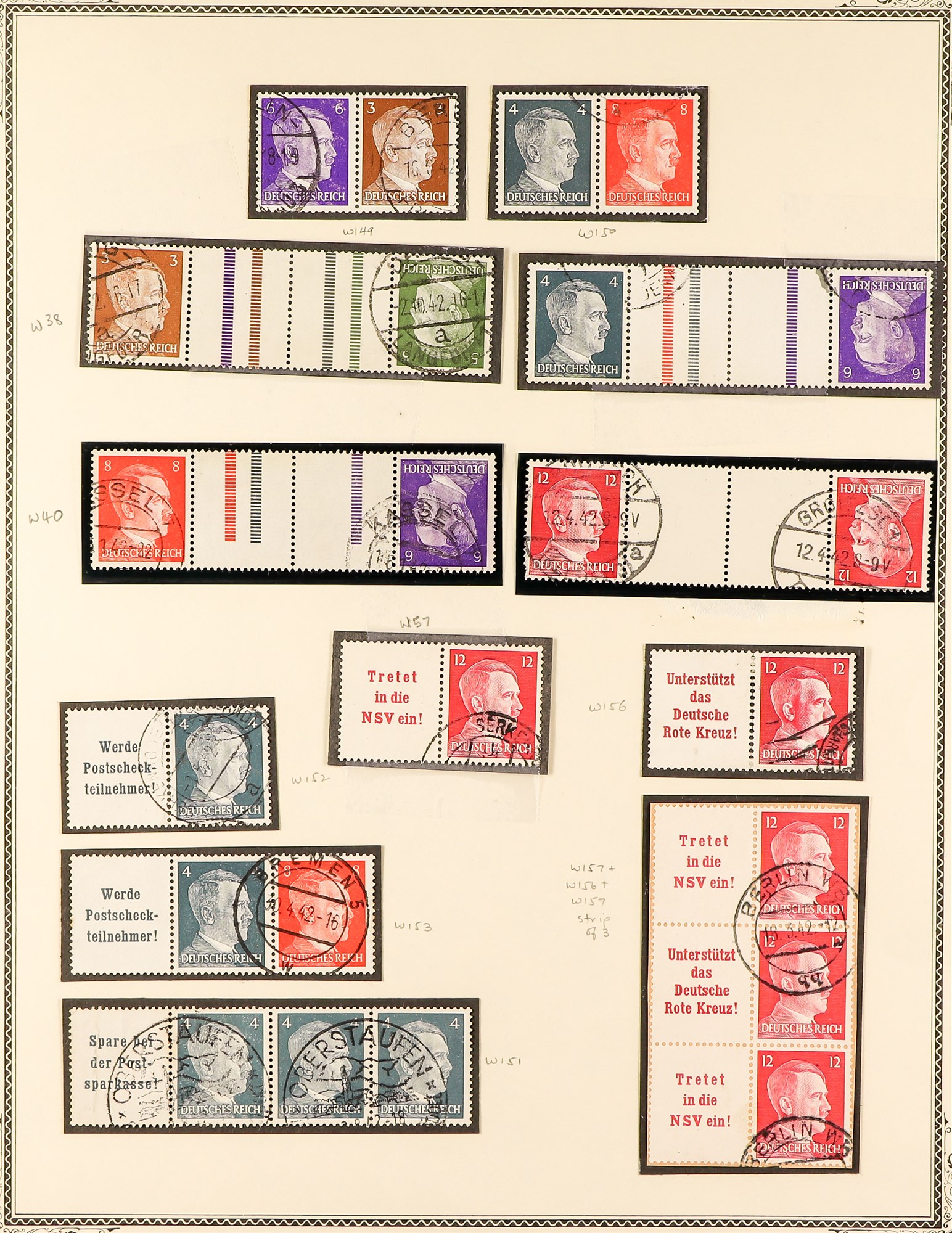 GERMANY 1932 - 1941 SE-TENANT AND TETE-BECHE collection of over 85 used multiples, each with - Image 2 of 6